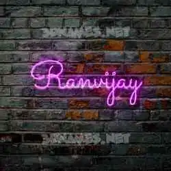 ranvijay in Pink Neon style - 3D name wallpaper
