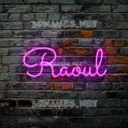 raoul in Pink Neon style - 3D name wallpaper