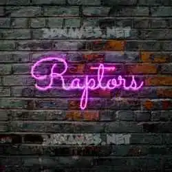 raptors in Pink Neon style - 3D name wallpaper