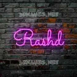 rashd in Pink Neon style - 3D name wallpaper