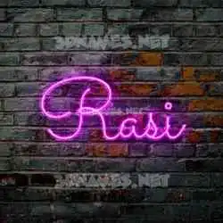 rasi in Pink Neon style - 3D name wallpaper