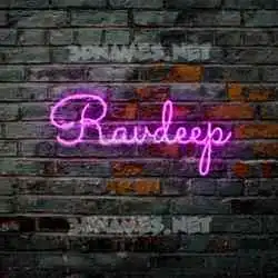 ravdeep in Pink Neon style - 3D name wallpaper