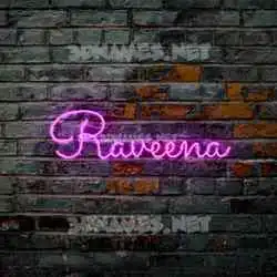 raveena in Pink Neon style - 3D name wallpaper