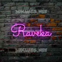 raveka in Pink Neon style - 3D name wallpaper