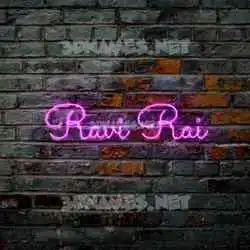 ravi rai in Pink Neon style - 3D name wallpaper