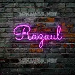 razaul in Pink Neon style - 3D name wallpaper