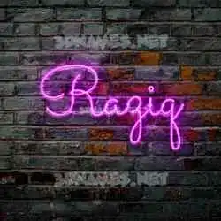 raziq in Pink Neon style - 3D name wallpaper