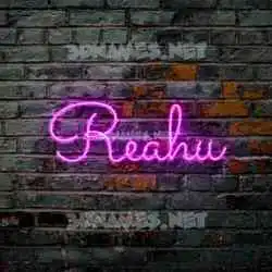 reahu in Pink Neon style - 3D name wallpaper