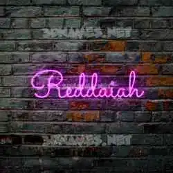 reddaiah in Pink Neon style - 3D name wallpaper