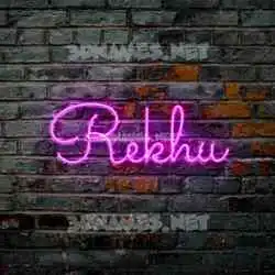 rekhu in Pink Neon style - 3D name wallpaper