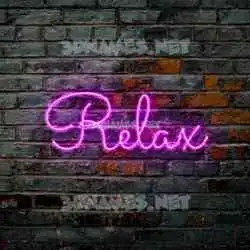 relax in Pink Neon style - 3D name wallpaper
