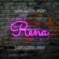 rena in Pink Neon style - 3D name wallpaper