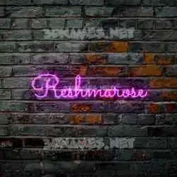 reshmarose in Pink Neon style - 3D name wallpaper