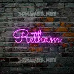 retham in Pink Neon style - 3D name wallpaper