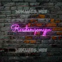 rexdenzongpa in Pink Neon style - 3D name wallpaper