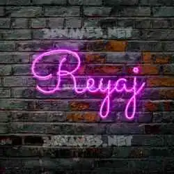 reyaj in Pink Neon style - 3D name wallpaper