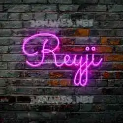 reyji in Pink Neon style - 3D name wallpaper