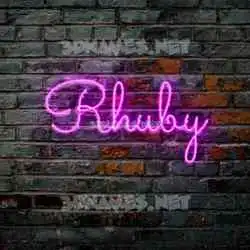 rhuby in Pink Neon style - 3D name wallpaper