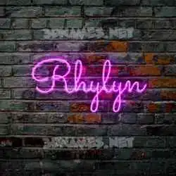 rhylyn in Pink Neon style - 3D name wallpaper