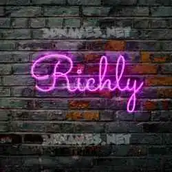richly in Pink Neon style - 3D name wallpaper