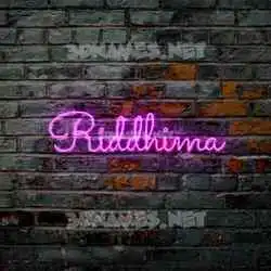 riddhima in Pink Neon style - 3D name wallpaper