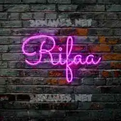 rifaa in Pink Neon style - 3D name wallpaper