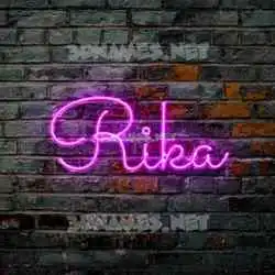 rika in Pink Neon style - 3D name wallpaper