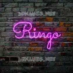 ringo in Pink Neon style - 3D name wallpaper