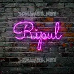ripul in Pink Neon style - 3D name wallpaper