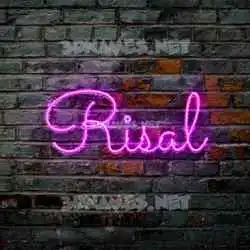 risal in Pink Neon style - 3D name wallpaper
