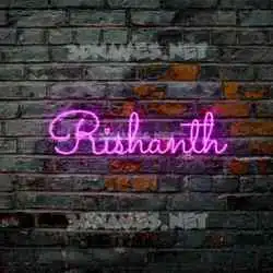 rishanth in Pink Neon style - 3D name wallpaper