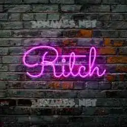 ritch in Pink Neon style - 3D name wallpaper