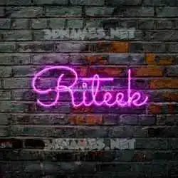 riteek in Pink Neon style - 3D name wallpaper
