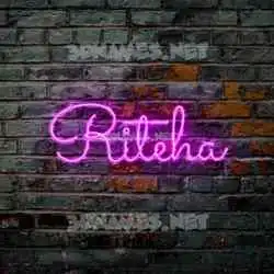 riteha in Pink Neon style - 3D name wallpaper