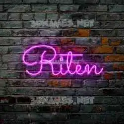 riten in Pink Neon style - 3D name wallpaper