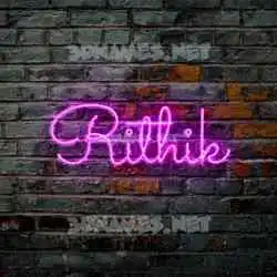 rithik in Pink Neon style - 3D name wallpaper