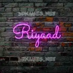 riyaad in Pink Neon style - 3D name wallpaper