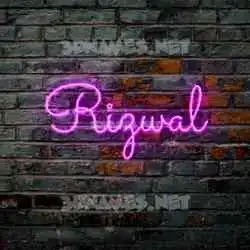 rizwal in Pink Neon style - 3D name wallpaper