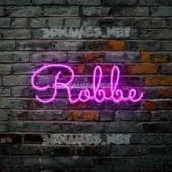 robbe in Pink Neon style - 3D name wallpaper