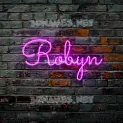robyn in Pink Neon style - 3D name wallpaper