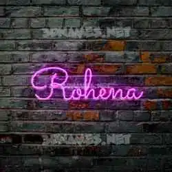 rohena in Pink Neon style - 3D name wallpaper