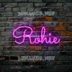 rohie in Pink Neon style - 3D name wallpaper