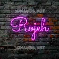 rojeh in Pink Neon style - 3D name wallpaper
