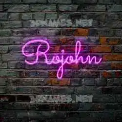 rojohn in Pink Neon style - 3D name wallpaper