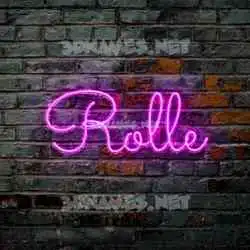 rolle in Pink Neon style - 3D name wallpaper