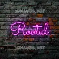 rootul in Pink Neon style - 3D name wallpaper