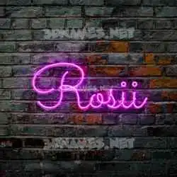 rosii in Pink Neon style - 3D name wallpaper