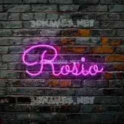 rosio in Pink Neon style - 3D name wallpaper