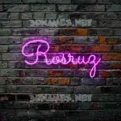 rosruz in Pink Neon style - 3D name wallpaper