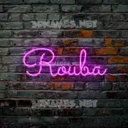 rouba in Pink Neon style - 3D name wallpaper